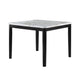 Pazy Counter Height Table | 48" White Faux Marble Top | Black Legs