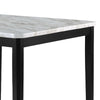 Pazy Counter Height Table | 48" White Faux Marble Top | Black Legs