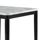 Pazy Counter Height Table | 48" White Faux Marble Top | Black Legs
