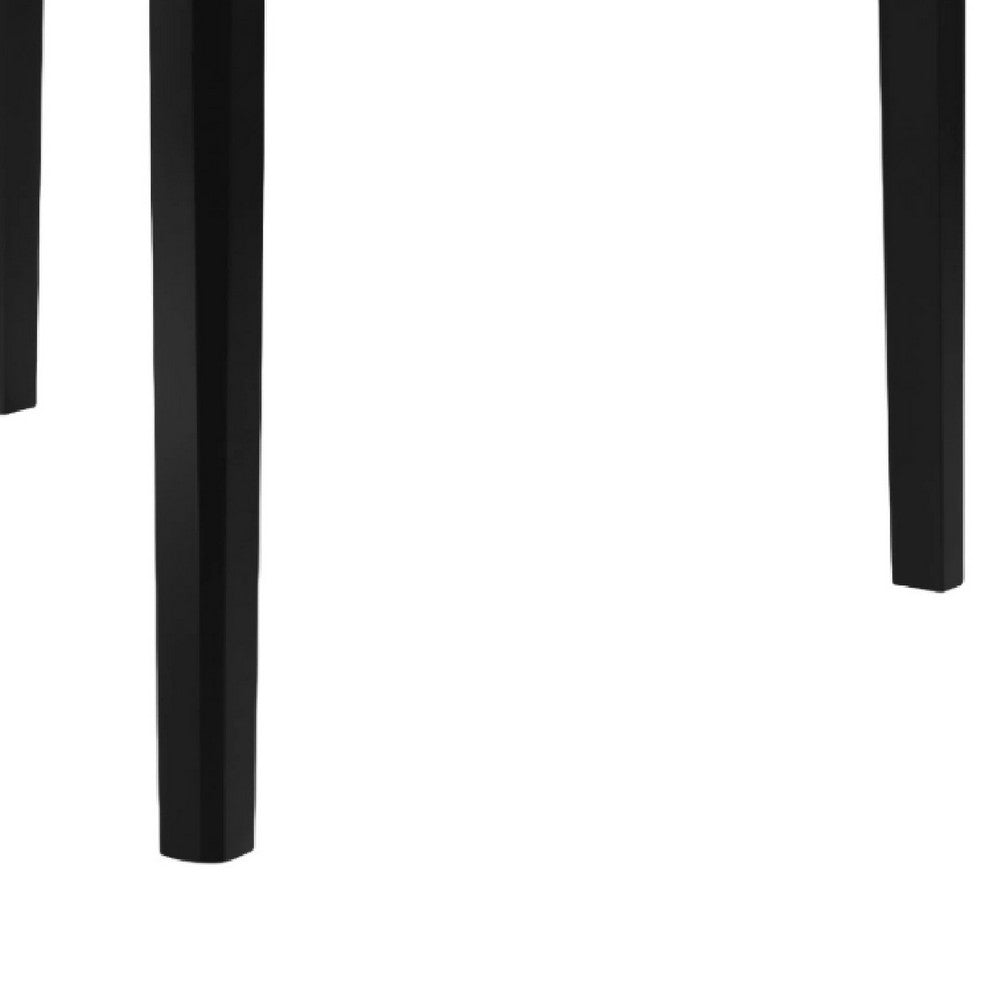 Pazy Counter Height Table | 48" White Faux Marble Top | Black Legs
