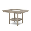 Filu Counter Height Table w Faux Marble Lazy Susan | 48" | White Oak