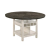 Nery Counter Height Table w Lazy Susan | 60" Gray Top | White Base