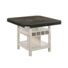 Nery Counter Height Table w Lazy Susan | 60" Gray Top | White Base