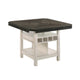 Nery Counter Height Table w Lazy Susan | 60" Gray Top | White Base
