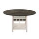 Nery Counter Height Table w Lazy Susan | 60" Gray Top | White Base