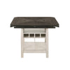 Nery Counter Height Table w Lazy Susan | 60" Gray Top | White Base