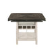 Nery Counter Height Table w Lazy Susan | 60" Gray Top | White Base