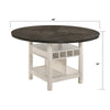 Nery Counter Height Table w Lazy Susan | 60" Gray Top | White Base