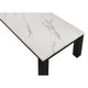Evie 3pc Coffee and End Table Set | White Faux Marble Top | Black
