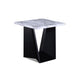 Ady 3pc Coffee and End Table Set | Rectangular White Faux Marble Top | Black