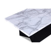 Ady 3pc Coffee and End Table Set | Rectangular White Faux Marble Top | Black