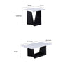 Ady 3pc Coffee and End Table Set | Rectangular White Faux Marble Top | Black