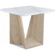 Ady 3pc Coffee and End Table Set | Rectangular Faux Marble Top | White Oak Base