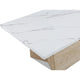 Ady 3pc Coffee and End Table Set | Rectangular Faux Marble Top | White Oak Base