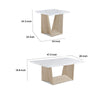 Ady 3pc Coffee and End Table Set | Rectangular Faux Marble Top | White Oak Base
