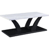 Zen 3pc Coffee and End Table Set | White Faux Marble | Black Legs