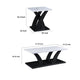Zen 3pc Coffee and End Table Set | White Faux Marble | Black Legs