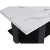 Bexy 3pc Coffee and End Table Set | White Faux Marble Top | Black Shelf