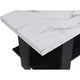 Bexy 3pc Coffee and End Table Set | White Faux Marble Top | Black Shelf