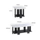 Bexy 3pc Coffee and End Table Set | White Faux Marble Top | Black Shelf
