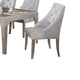 Jamie 6pc Dining Table Set w 4 Chairs & Bench | Silver-Light Gray