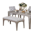 Jamie 6pc Dining Table Set w 4 Chairs & Bench | Silver-Light Gray