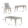 Jamie 6pc Dining Table Set w 4 Chairs & Bench | Silver-Light Gray