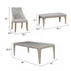 Jamie 6pc Dining Table Set w 4 Chairs & Bench | Silver-Light Gray