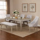 Jamie 6pc Dining Table Set w 4 Chairs & Bench | Silver-Light Gray