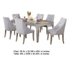 Jamie 7pc Dining Table Set | 6 Button Tufted Fabric Chairs | Silver-Gray