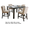 Bega 5pc Counter-Height Table Set | 4 Tufted Nailhead Chairs | Black Wood