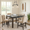Bega 5pc Counter-Height Table Set | 4 Tufted Nailhead Chairs | Black Wood