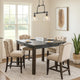 Bega 5pc Counter-Height Table Set | 4 Tufted Nailhead Chairs | Black Wood