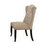 Bega 7pc Counter-Height Table Set | 6 Tufted Nailhead Chairs | Black Wood