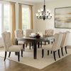 Bega 7pc Counter-Height Table Set | 6 Tufted Nailhead Chairs | Black Wood