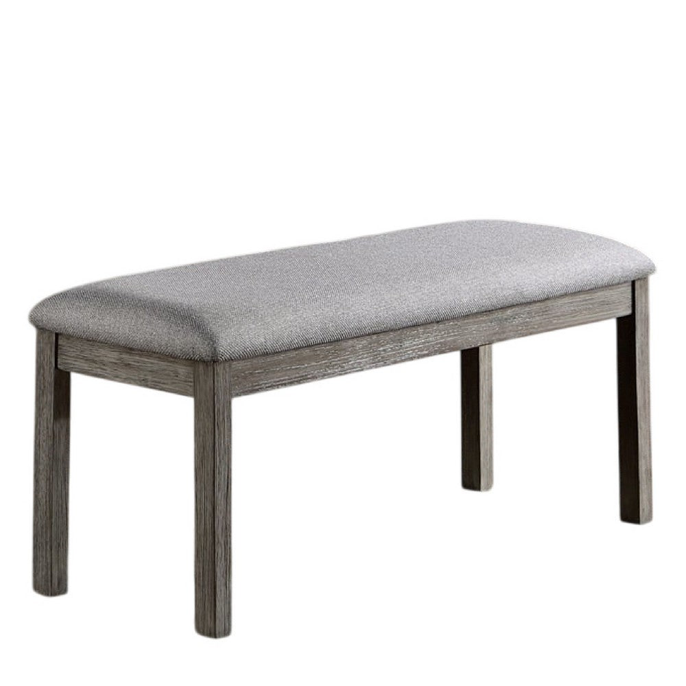 Lais 6pc Dining Table Set w Bench | 4 Ladderback Chairs | Rustic Gray