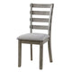 Lais 6pc Dining Table Set w Bench | 4 Ladderback Chairs | Rustic Gray