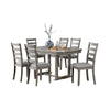 Lais 7pc Dining Table Set w 6 Ladderback Chairs | Rustic Gray