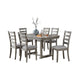 Lais 7pc Dining Table Set w 6 Ladderback Chairs | Rustic Gray