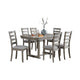Lais 7pc Dining Table Set w 6 Ladderback Chairs | Rustic Gray