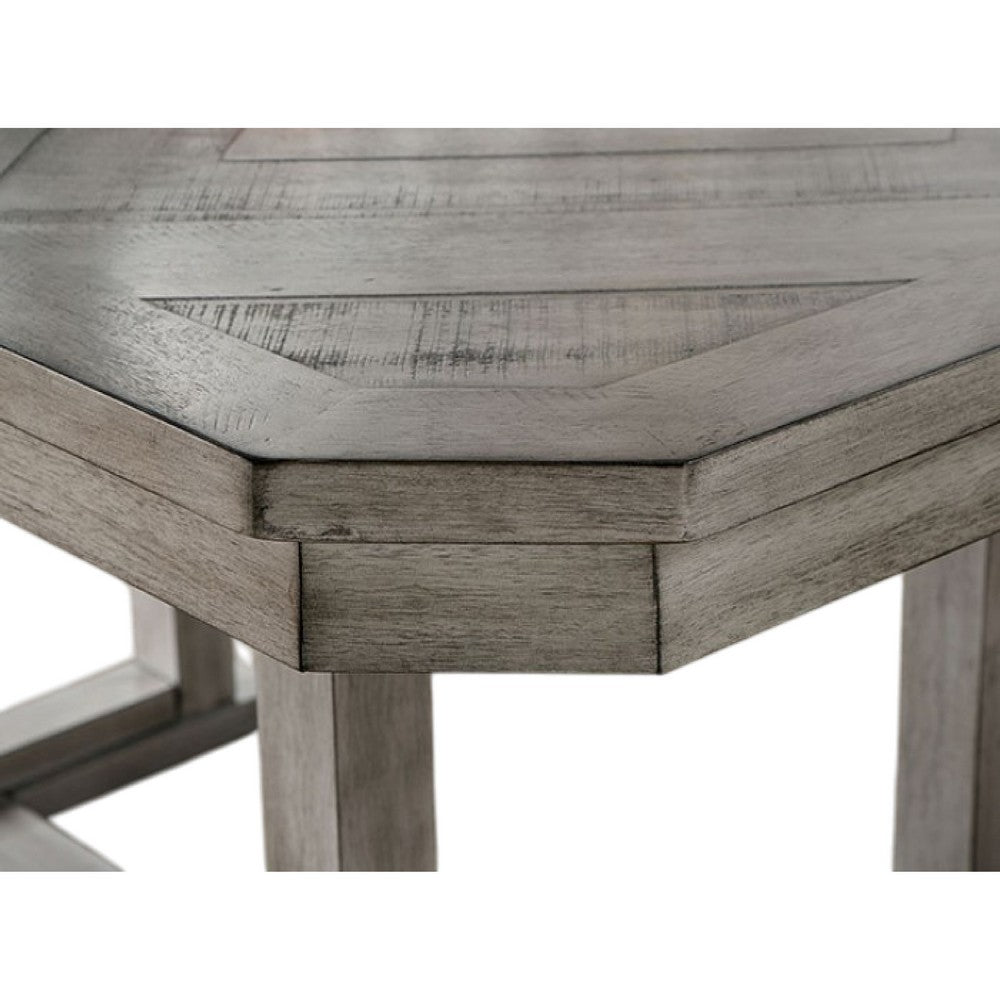 Lais 7pc Dining Table Set w 6 Ladderback Chairs | Rustic Gray