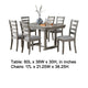 Lais 7pc Dining Table Set w 6 Ladderback Chairs | Rustic Gray