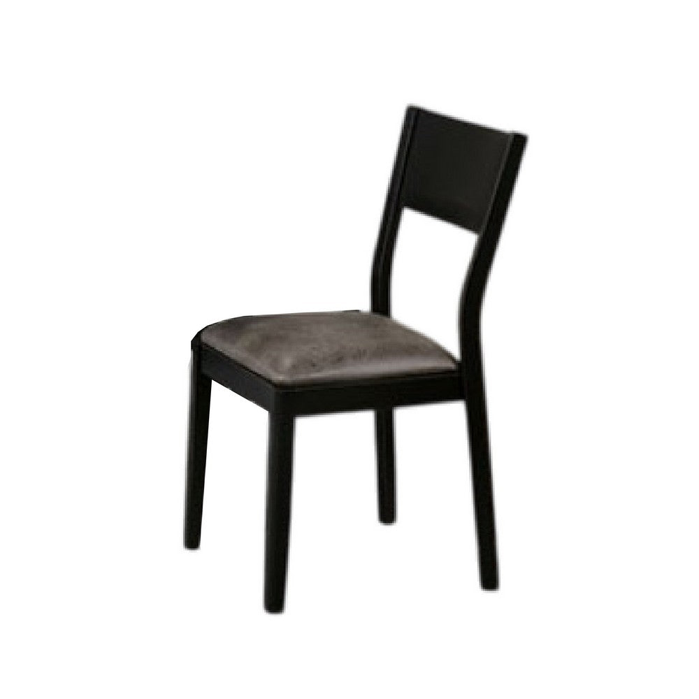 Riera 7pc Dining Table Set w Planked Top | 6 Faux Leather Chairs