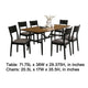 Riera 7pc Dining Table Set w Planked Top | 6 Faux Leather Chairs