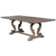 Paty 7pc Dining Table Set w Leaf | 6 Beige Button-Tufted Chairs | Gray