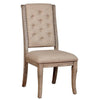 Paty 7pc Dining Table Set w Leaf | 6 Beige Button-Tufted Chairs | Gray