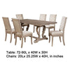 Paty 7pc Dining Table Set w Leaf | 6 Beige Button-Tufted Chairs | Gray