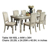 Fenny 7pc 64-100 Inch Extendable Dining Table Set | 6 Chairs Antique White
