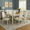 Fenny 7pc 64-100 Inch Extendable Dining Table Set | 6 Chairs Antique White