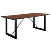 Giga 7pc Dining Table Set w 6 Slat Back Chairs | Walnut-Black Wood